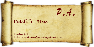 Pekár Alex névjegykártya