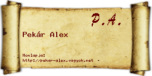 Pekár Alex névjegykártya