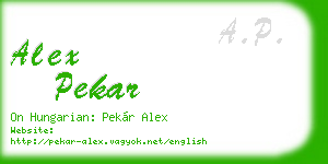 alex pekar business card