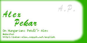 alex pekar business card